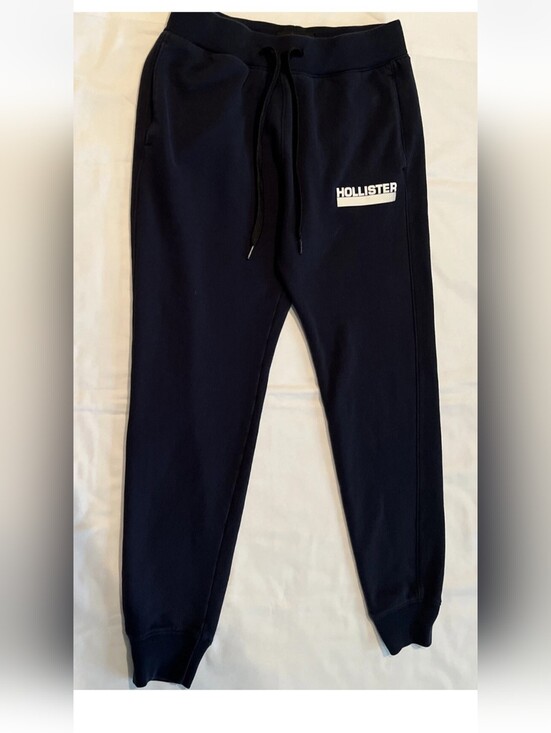Hollister Pants - Hollister Navy Logo Jogger Sweatpants